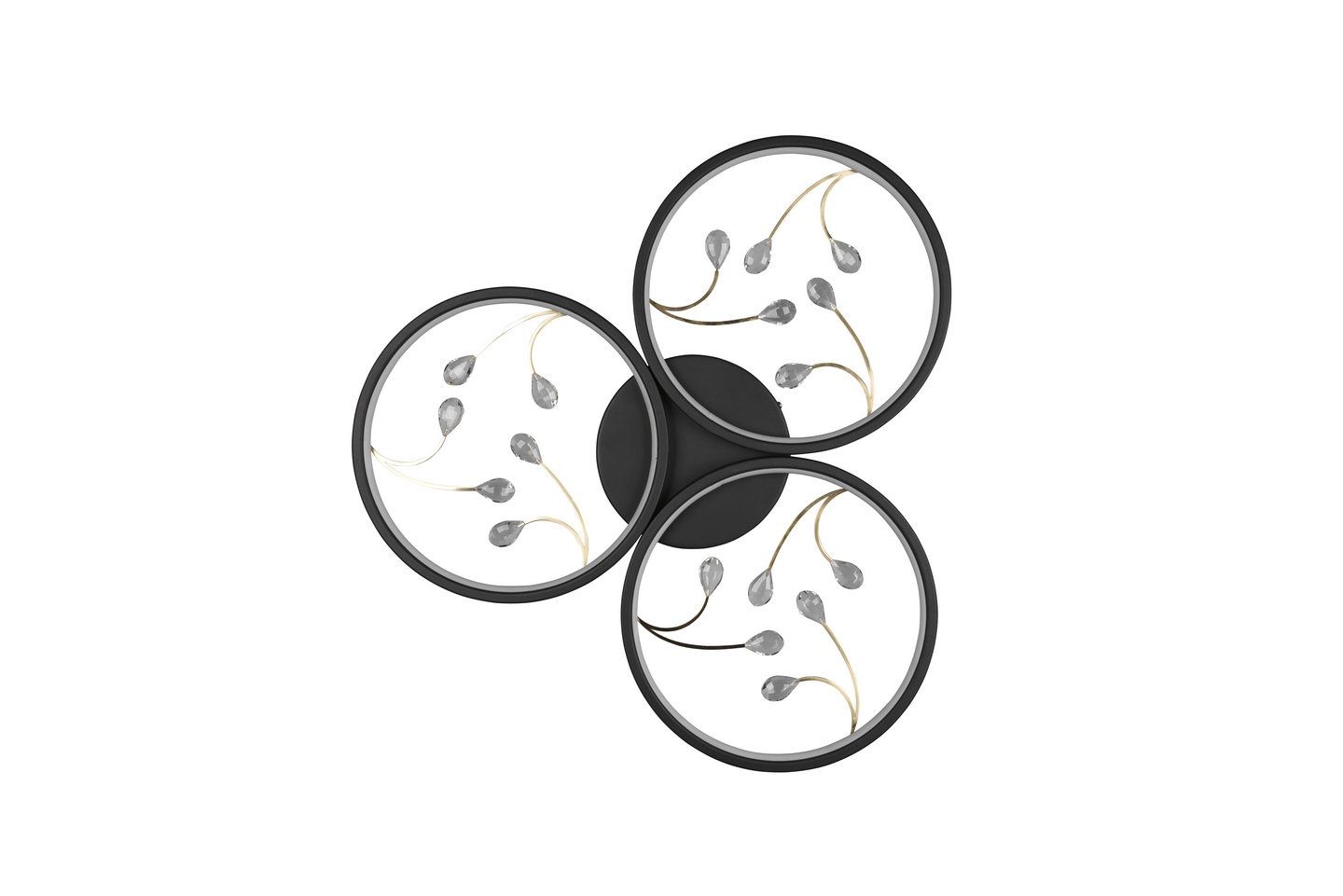 Kattovalaisin TRIO Groovy led 3600lm 3-osainen mattamusta/kulta