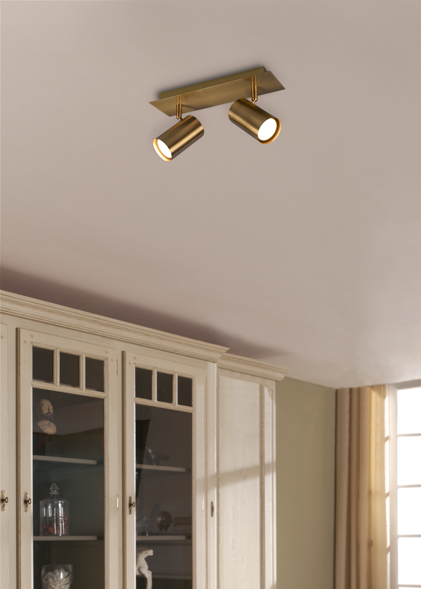 Spotti TRIO Marley GU10 2-osainen antiikkimessinki