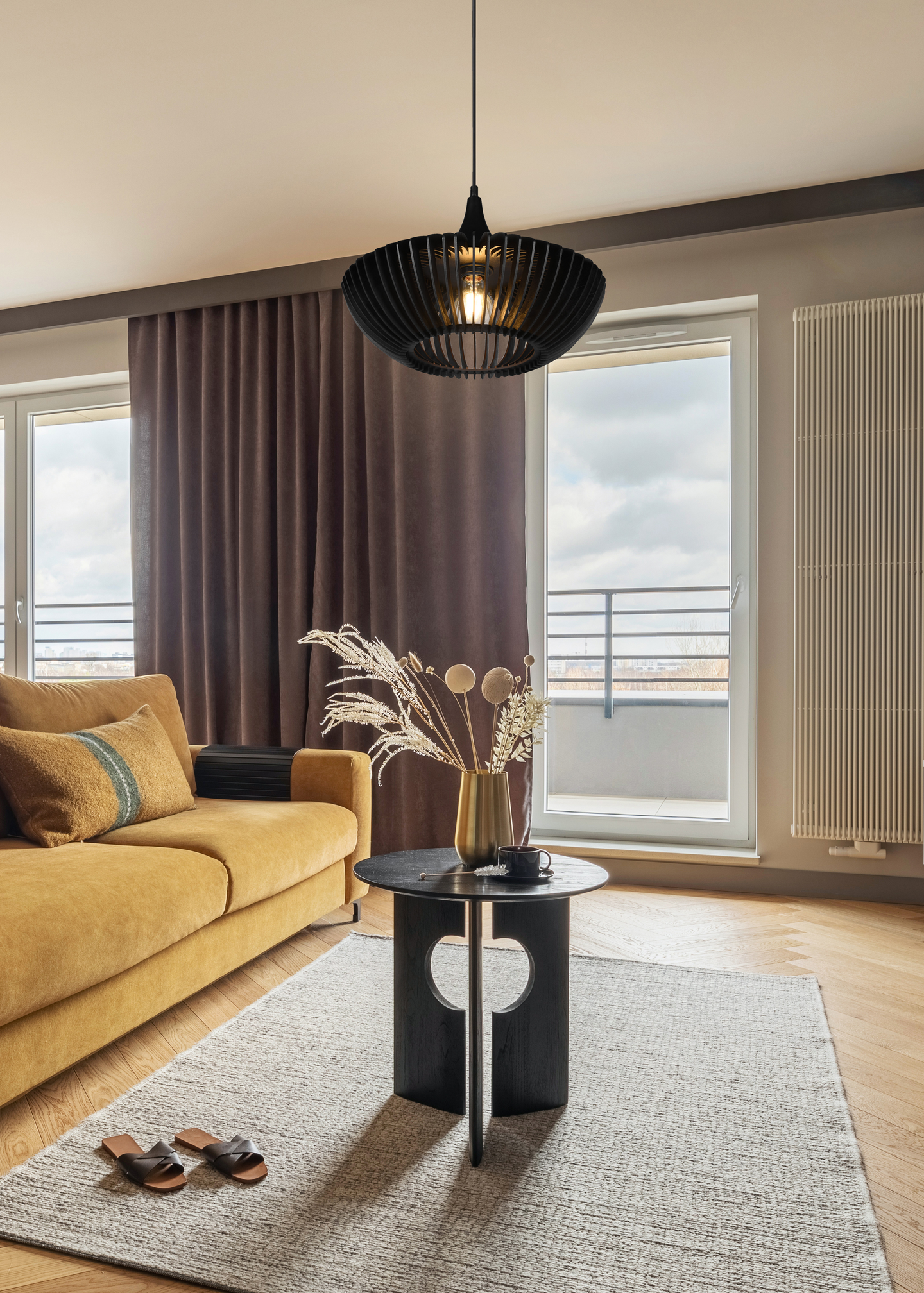 Riippuvalaisin TRIO Colino E27 40cm mattamusta