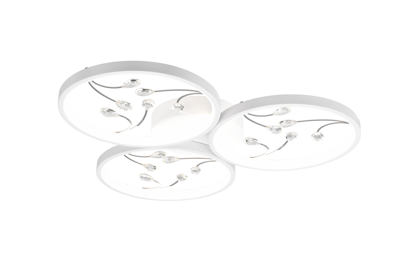 Kattovalaisin TRIO Groovy led 3800lm 4000K 3-osainen mattavalkoinen/kromi