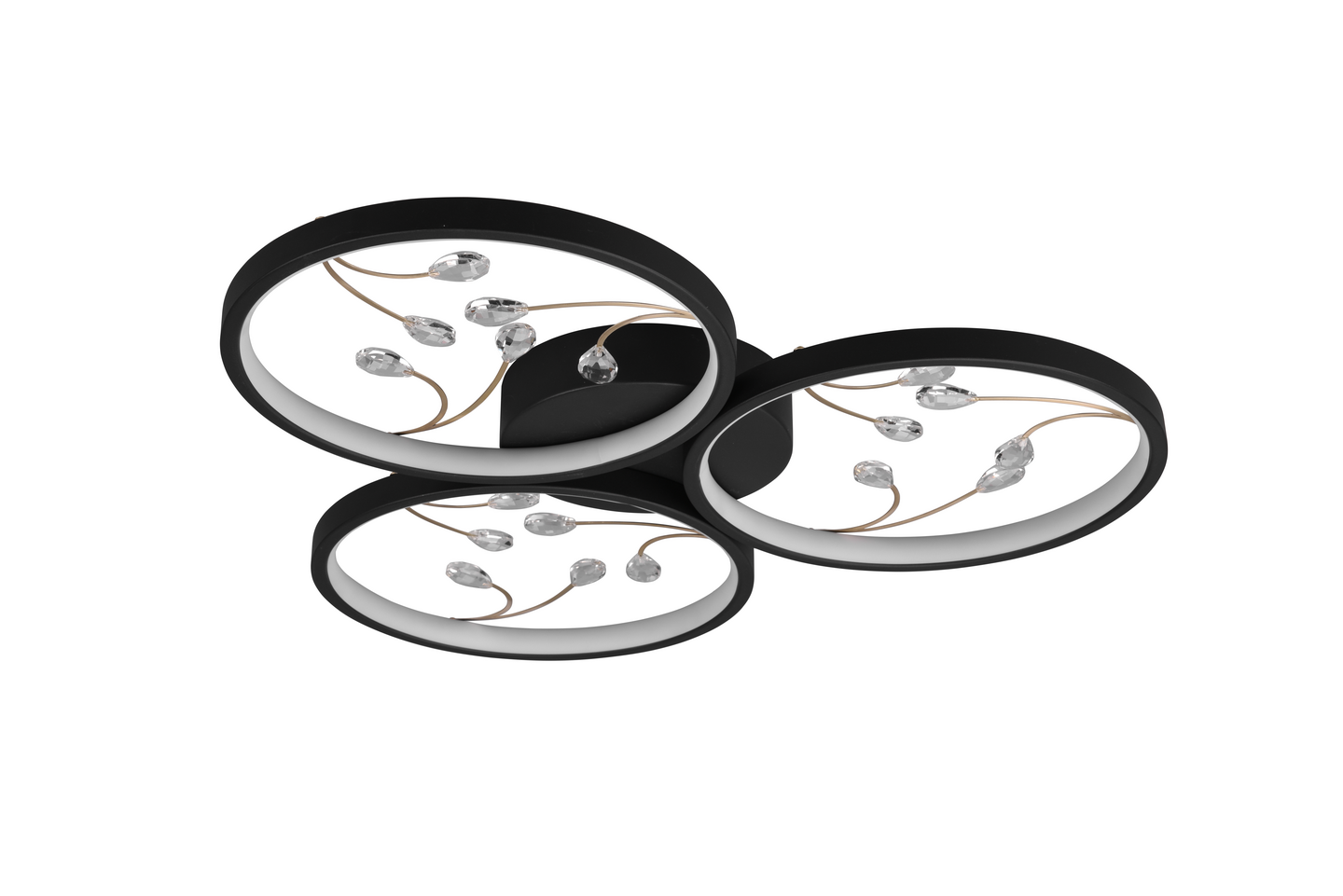 Kattovalaisin TRIO Groovy led 3600lm 3-osainen mattamusta/kulta