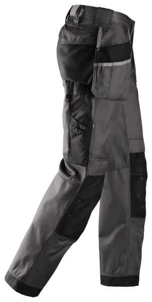 Työhousut Snickers 3212-7404 DuraTwill riipputaskut harmaa/musta