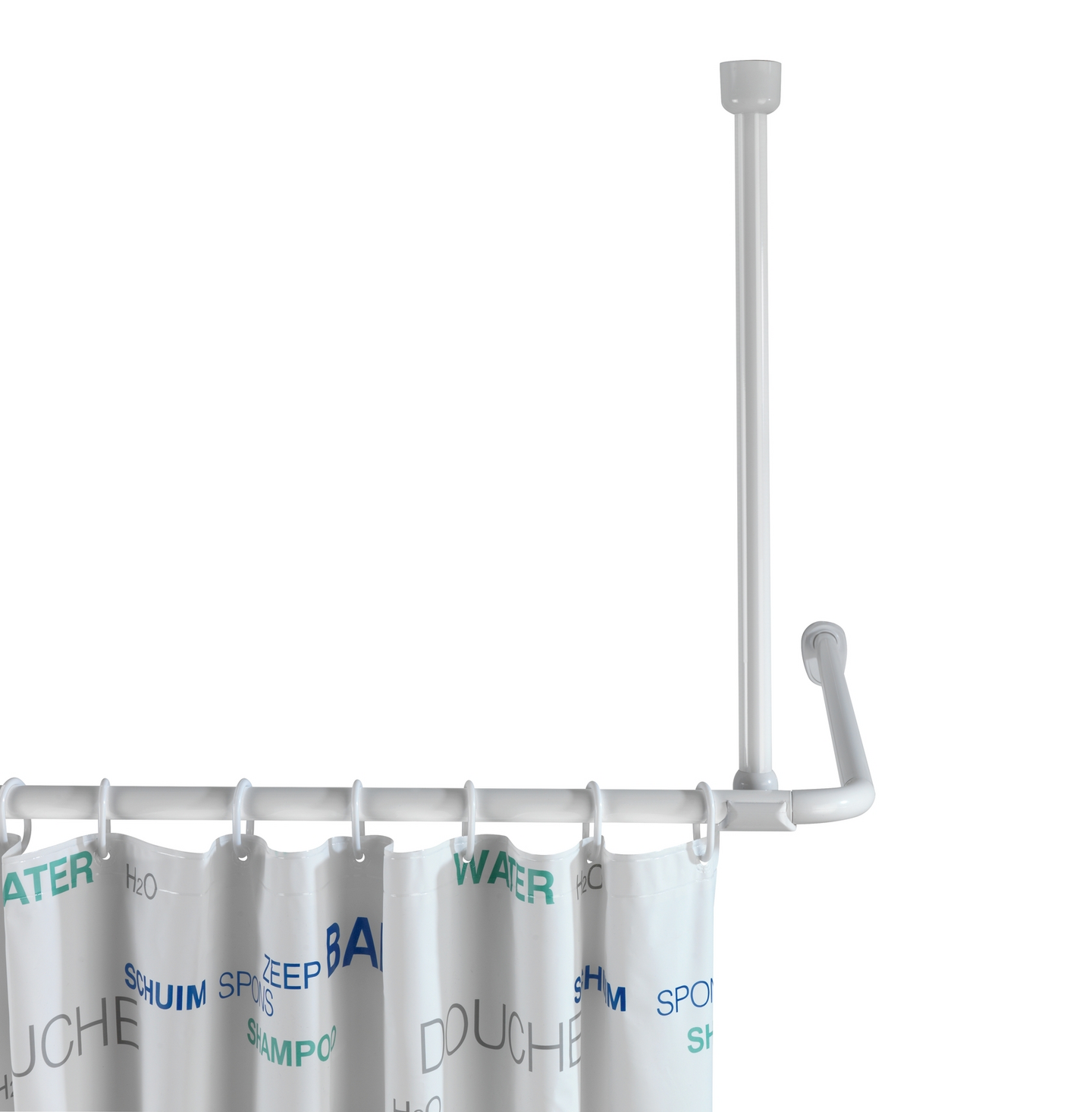 Suihkuverhotangon kattotuki Wenko valkoinen 57cm