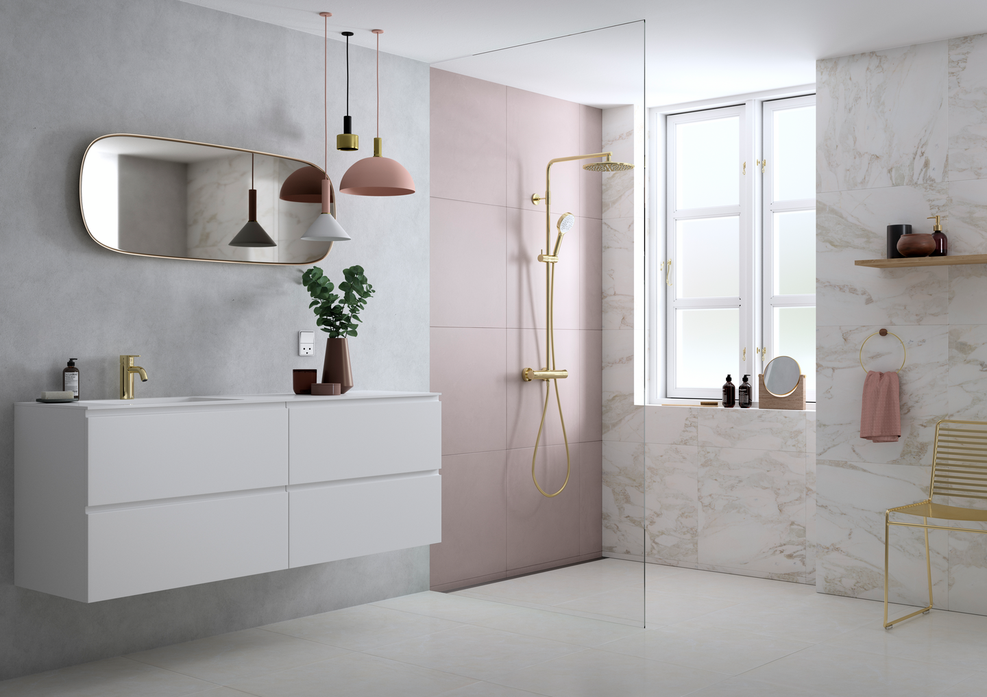 Suihkupaketti Damixa 57954.77 Silhouet messinki