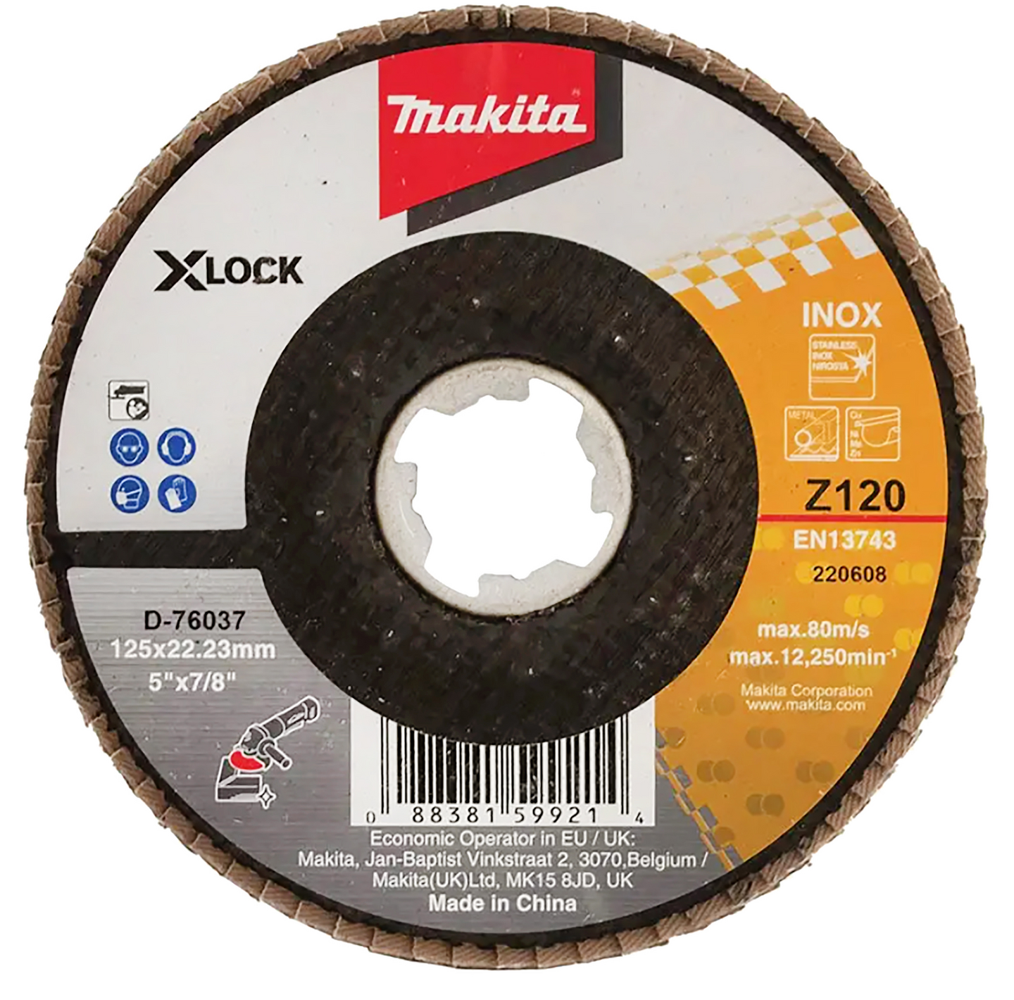 Liuskalaikka Makita X-Lock 125mm K120 rst zirkoniumalumiinioksidi