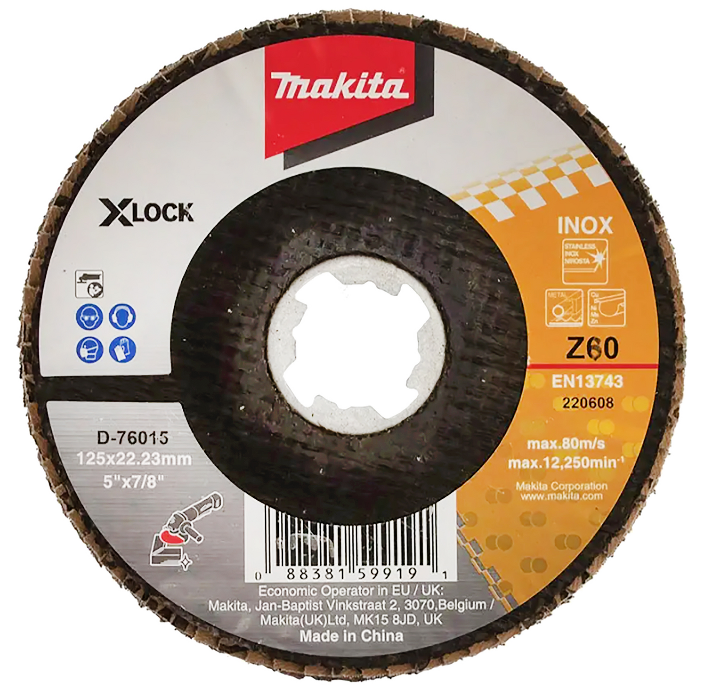 Liuskalaikka Makita X-Lock 125mm K60 rst zirkoniumalumiinioksidi