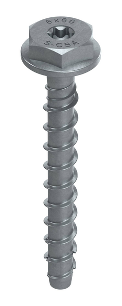 Betoniruuvi Sormat S-CSA HEX 6x60/5/20 SW13 Multi Layer pinnoitettu 10kpl