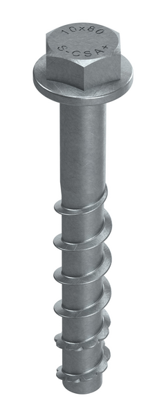 Betoniruuvi Sormat S-CSA HEX+ 10x80/25 SW15 Multi Layer pinnoitettu 4kpl