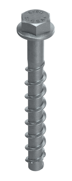 Betoniruuvi Sormat S-CSA HEX+ 8x80/15/30 SW13 Multi Layer pinnoitettu 5kpl
