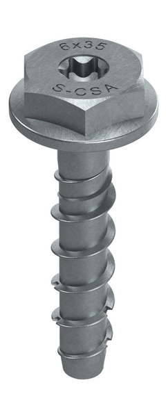 Betoniruuvi Sormat S-CSA HEX 6x35/1 SW13 Multi Layer pinnoitettu 10kpl