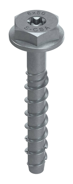 Betoniruuvi Sormat S-CSA HEX 6x50/10/15 SW13 Multi Layer pinnoitettu 10kpl