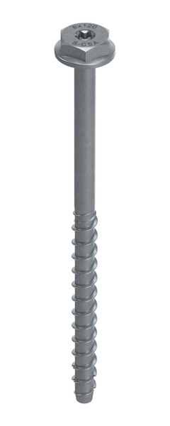 Betoniruuvi Sormat S-CSA HEX 6x120/65/80 SW13 Multi Layer pinnoitettu 5kpl