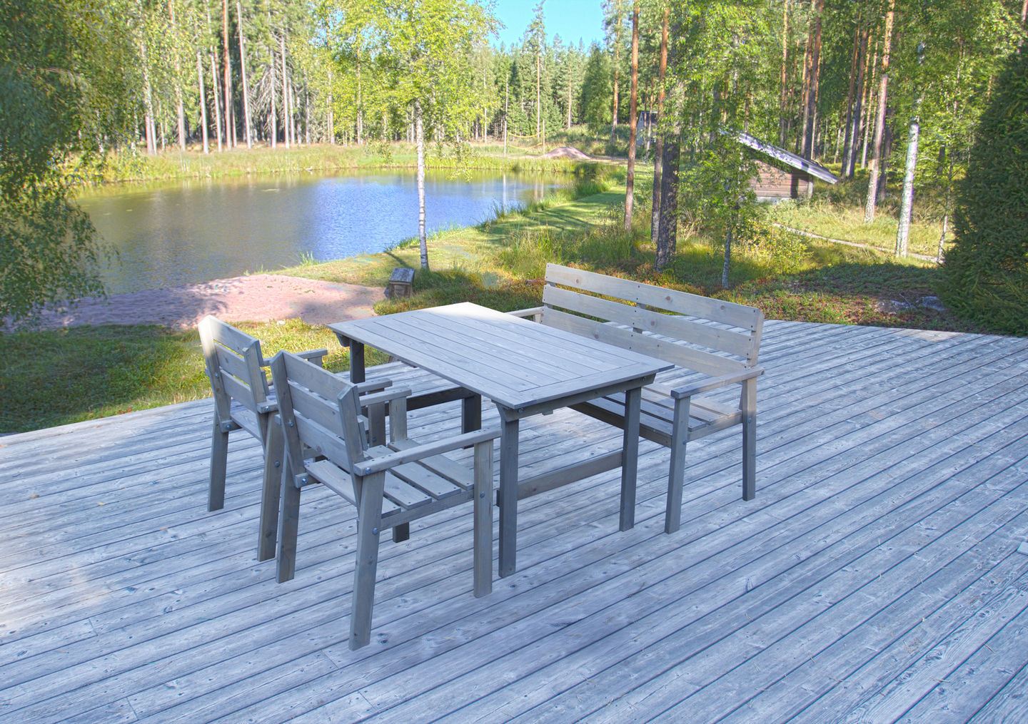 Kalusteryhmä Vilma vaalean harmaa 72x80x135cm