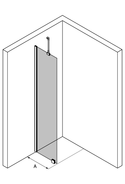 Suihkuseinä Forma 301 kiinteä 880x2025mm musta/kirkas