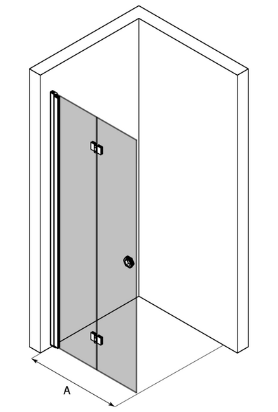 Suihkuseinä Forma 303 taittuva 585x2025mm harmaa/reeded
