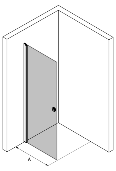 Suihkuseinä Forma 302 kääntyvä 485x2025mm harmaa/kirkas