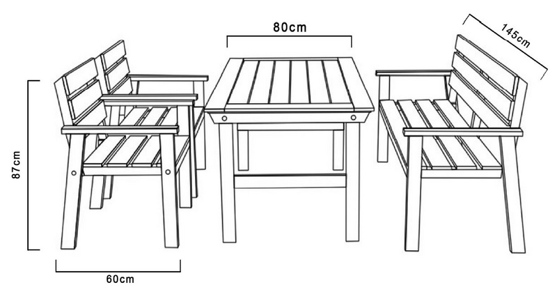 Kalusteryhmä Vilma vaalean harmaa 72x80x135cm