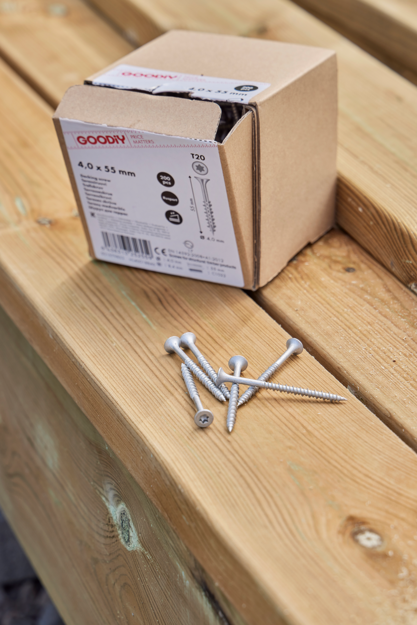 Terassiruuvi Goodiy 4x55 ruskea T20 200kpl