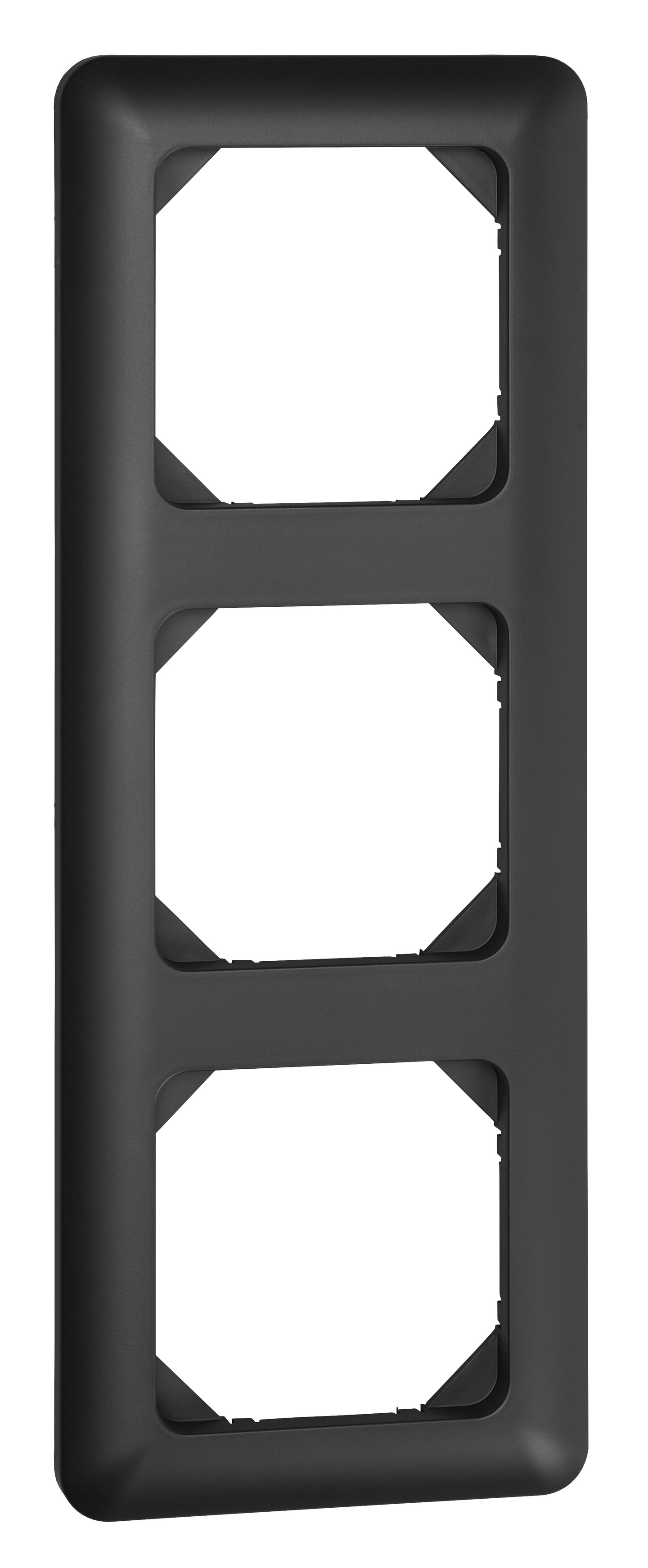 Peitelevy OPAL kolmiosainen kytkin + pistorasia IP20 musta