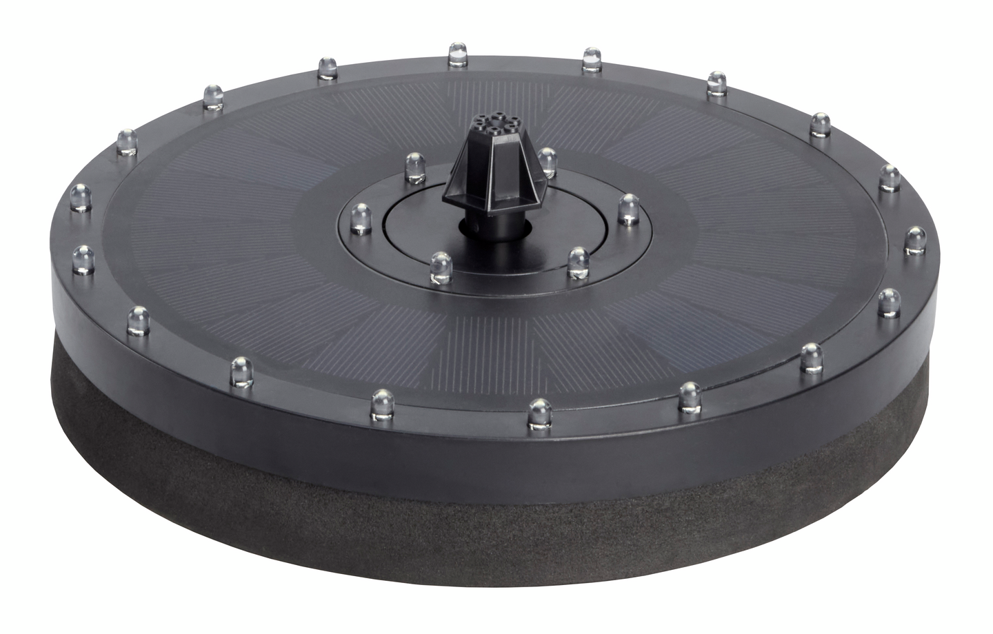 Suihkulähde Cello Lampi led valoilla, aurinkopaneelilla ja akulla