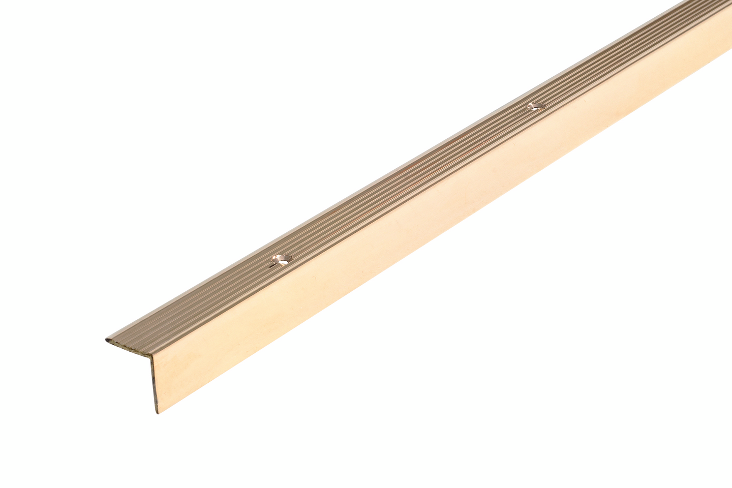 Askelkulmalista 21x21mm messinki uritettu rei’itetty 3000mm