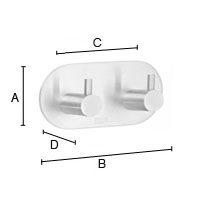 Kaksoiskoukku Beslagsboden Design kiillotettu rst B1102