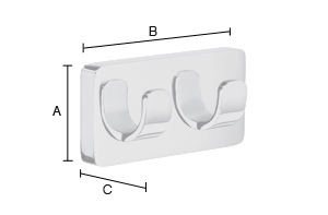 Kaksoispyyhekoukku Smedbo Ice OK356 kiiltävä kromi