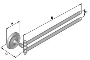 Pyyhetanko Smedbo Villa kääntyvä V226 kiiltävä messinki
