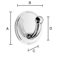 Koukku Beslagsboden tarrakiinnitys BK1120 kiillotettu kromi