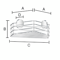 Suihkukori Beslagsboden tarrakiinnitys B1201 kromattu rst kulmakori