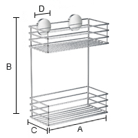 Suihkukori Beslagsboden tarrakiinnitys B1202 kromattu rst kaksoiskori