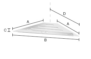Hylly Smedbo Sideline DK3060 kulmahylly kiinteä asennus kiiltävä kromi
