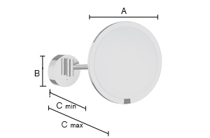 Meikkipeili Smedbo Outline 7x FK487h led kiiltävä kromi