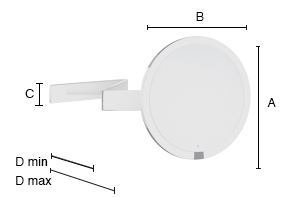 Meikkipeili Smedbo Outline Led 7-kert FK491EP sensorilla akkukäyttöinen