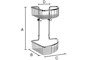 Kaksoiskulmakori Smedbo Sideline DK1022 kiiltävä kromi