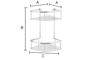 Suihkukori Smedbo Sideline DK3032 kaksoiskulmakori kiillotettu kromi