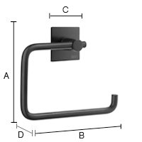 Wc-paperiteline Beslagsboden tarrakiinnitteinen BB1132 musta rst