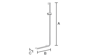 Tukikahva L oikea Smedbo Living FK816 1230x530mm kiiltävä