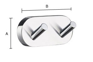 Kaksoispyyhekoukku Smedbo Home kromi HK356