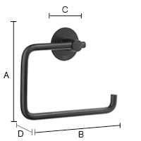 Wc-paperiteline Beslagsboden tarrakiinnitteinen BB1130 musta rst