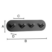 Nelikoukkusarja Beslagsboden BB1094 mattamusta rst, pyöreä