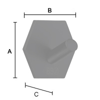 Koukku Beslagsboden tarrakiinnitys BB1160 hexagon musta rst