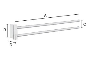 Kaksoispyyhetanko Smedbo Air kääntyvä AK326