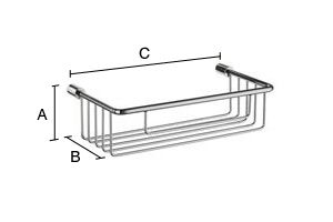 Saippuakori Smedbo Sideline 215x117x60mm DK1001 kiiltävä kromi