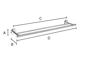 Kaksoispyyhetanko Smedbo Home HB3364 mattamusta