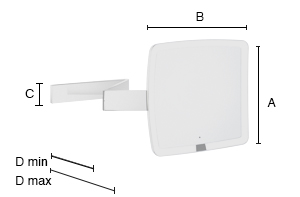 Meikkipeili Smedbo Outline Led 7-Kert FK492EP sensorilla akkukäyttöinen