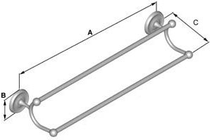 Pyyhetanko Smedbo Villa 2-osainen kromi K2364
