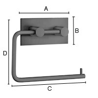 Wc-paperiteline Beslagsboden tarrakiinnityksellä BB1098 mattamusta