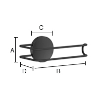 Wc-paperiteline Beslagsboden BB3411 tarrakiinnitteinen musta ruostumaton