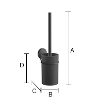 Wc-harja Beslagsboden BB333 tarrakiinnitys mattamusta ruostumaton